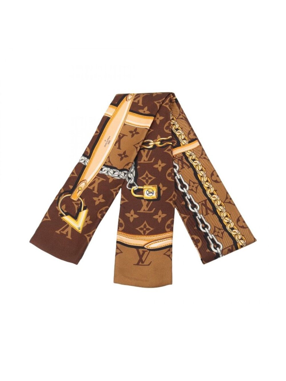 Louis Vuitton Scarf Bandeau Monogram Confidential Brown Silk